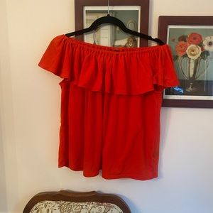 Mossimo Off Shoulder Peasant Top Red Size S
